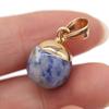 2Pcs, Aura Healing Crystal Pendant with Golden Buckle, Handcrafted Spherical Natural Stone Quartz Agate Gemstone Charms for Jewelry Making DIY Crafts