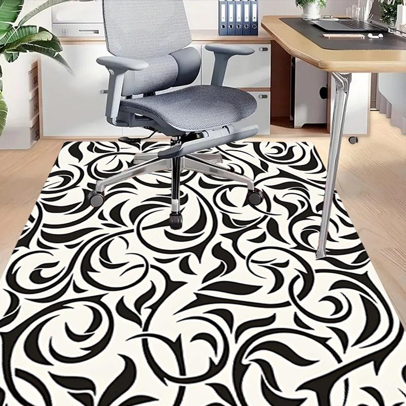 1PC Floral Pattern Non-Slip Floor Carpet Compatible for Office&Living Room&Dining room - Flat-Weave Machine- Soft & Pattern-E308