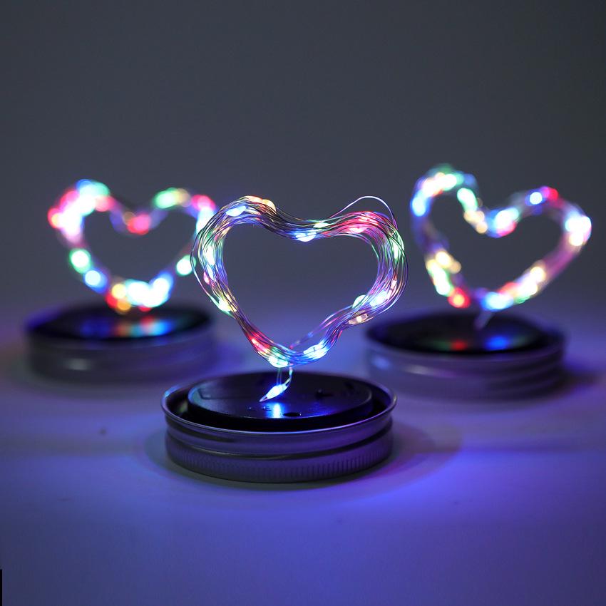 Frosted Fairy Jar Solar String Lights - Mason Lid Patio Decor