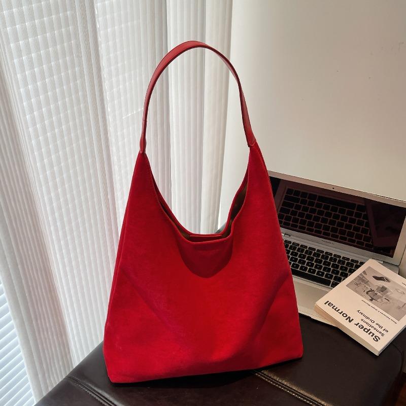 Crossbody bag suede bag women's new versatile shoulder bag retro large-capacity commuter tote bag