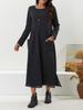 2023 Autumn Loose Plus Size Knit Lace Long Fleece Sweatshirt Dress
