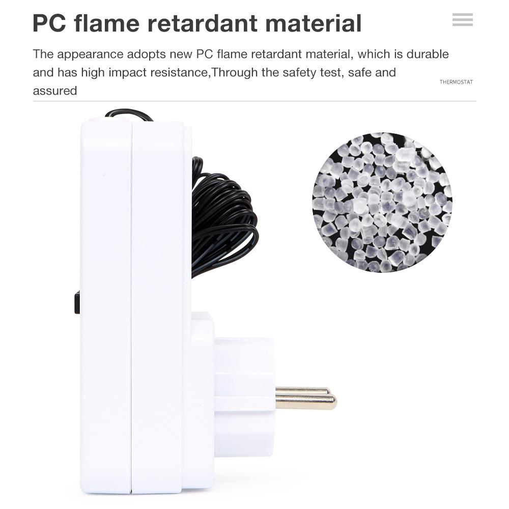 Digital  Smart Thermostat Socket Timer Switch Temperature Controller Heating Cooling with Temperature Sensor Probe -40℃~120℃