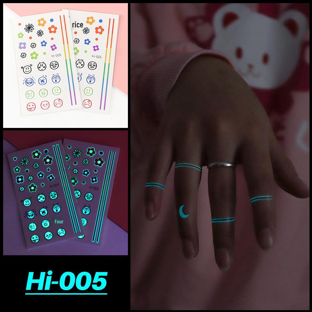 Electric Sound Festival Waterproof Blue Luminous Rainbow Tattoo Stickers