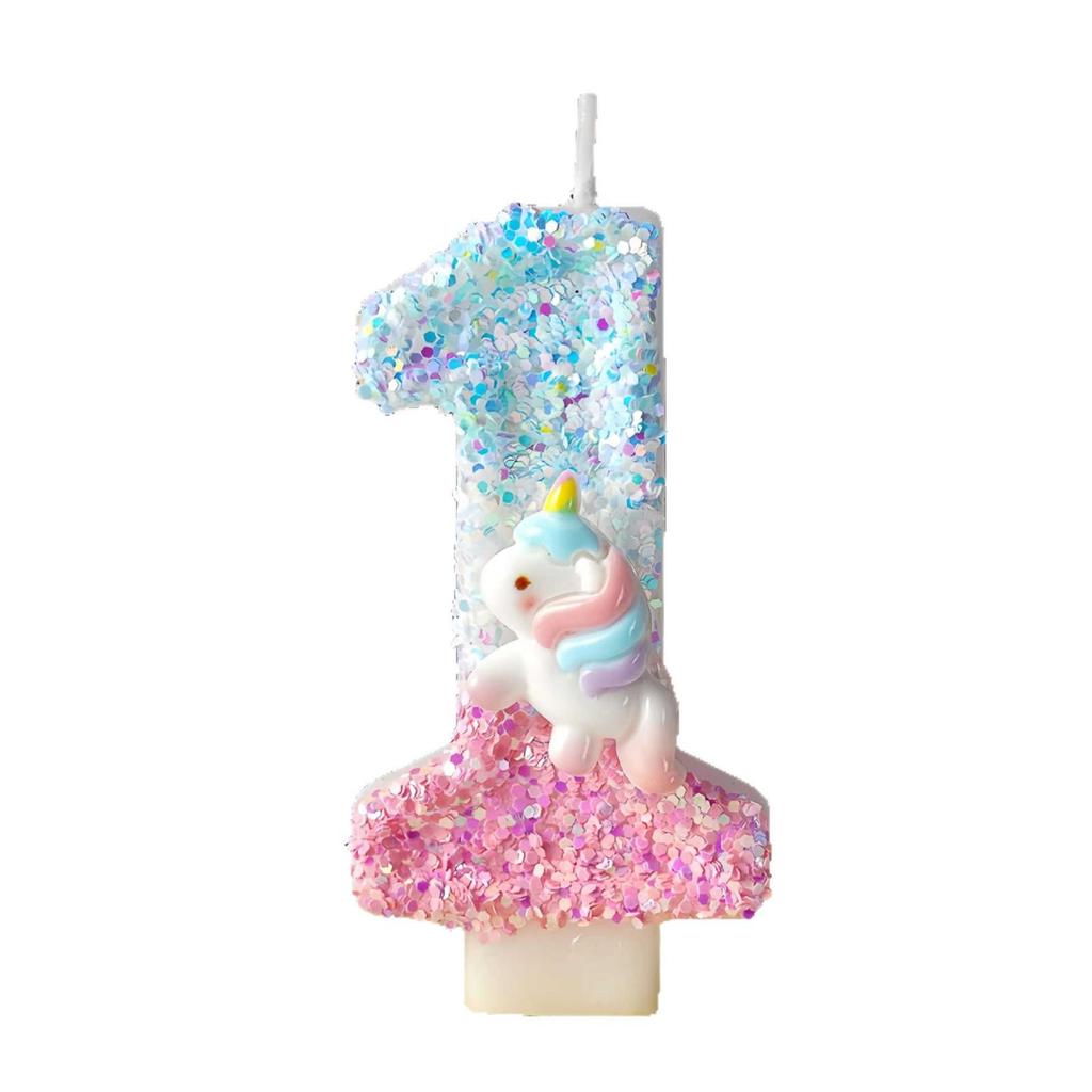 Creative Cartoon Pony Birthday Cake Topper Digital Candles - Fun Party Decoration