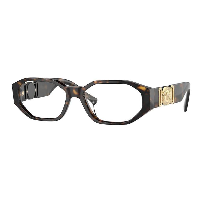 Versace Exquisite Personality Plate Irregular Shape Optical Frame Women's Brown 3438482 VE3320U108-Brown 56