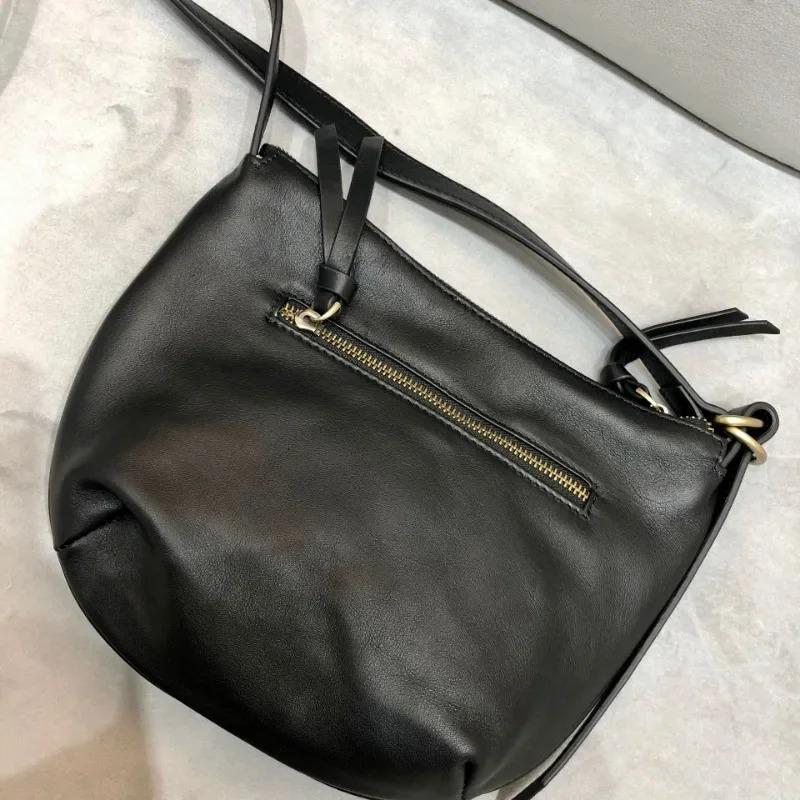 Handcrafted Soft Cowhide Crossbody Bag - Women's Lightweight Street Hobo, Genuine Leather Casual Shoulder Bag with Urban Edge