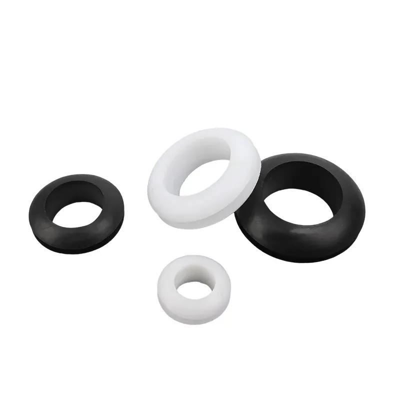 Grommet 3~80mm Black/White PVC Rubber Double Sided Protective Coil Seal Gasket Out Hole Wire O-ring for Protects Wire Cable Hole
