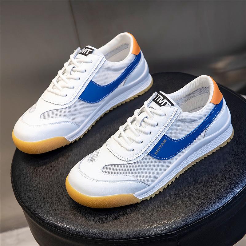

Genuine leather women s shoes 2025 new summer women s breathable casual sports shoes flat bottom shallow mouth low top transparent net shoes children 35 синий