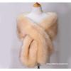 Autunno Inverno di Alta Qualità Lungo Nuovo Pelliccia Sintetica Capelli di Volpe Abito da Sposa da Sera Ispessito Scialle Grande Mantella sciarpa Sciarpa da Donna