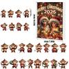 Christmas Countdown Calendar with Acrylic Monkey Pendants 2D Car Ornament 24-Day Advent Calendar for Holiday Offices Room