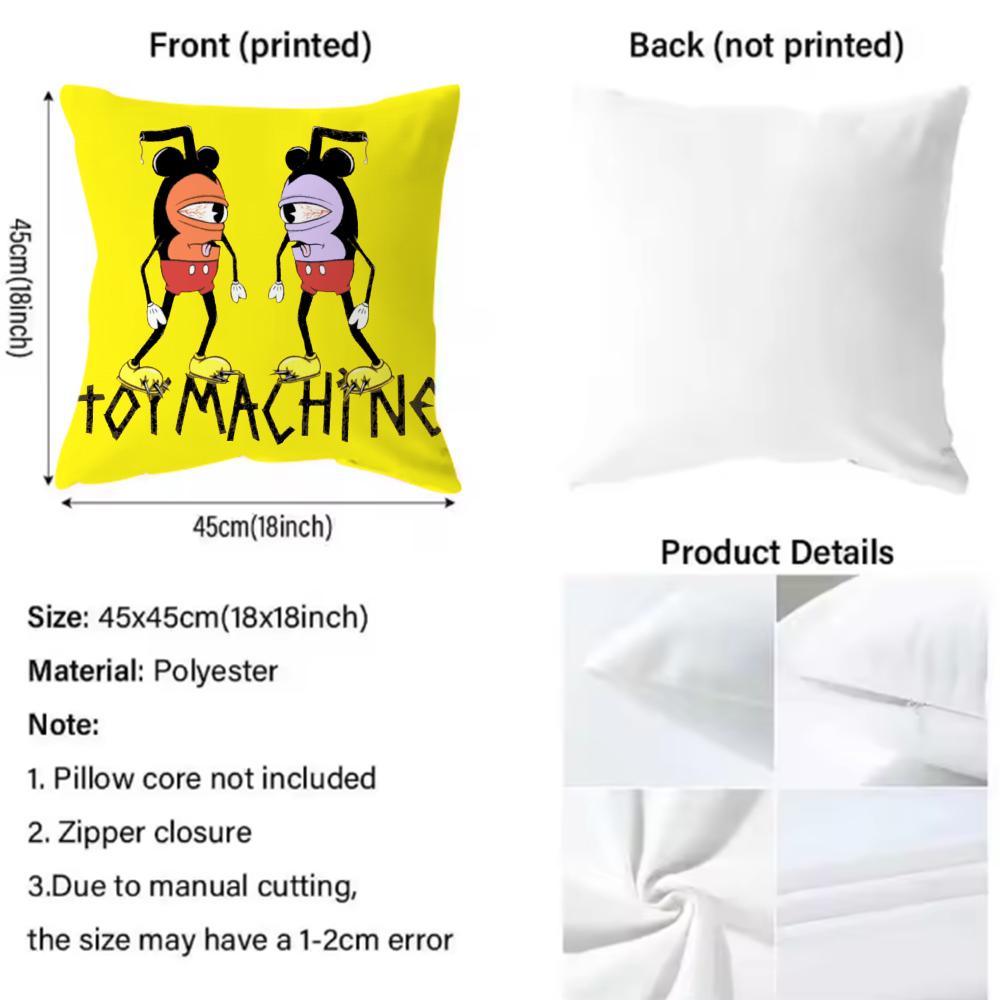 Popular Brand Toy Machine Cushion Cover Soft & Easy-Wash Pillow Case – Versatile For Couch, Bed, Travel And Office