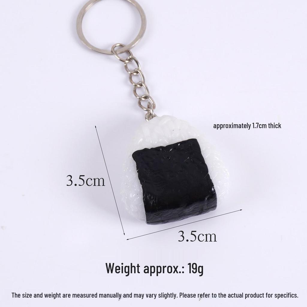 PVC Sushi Onigiri Keychain: Japanese Cuisine Nori-Wrapped Rice Bag Charm
