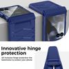 For Motorola Razr 60 Ultra Case with Hinge Protection, Built-in Screen Protector Shockproof All-Inclusive Phone Cover-Blue