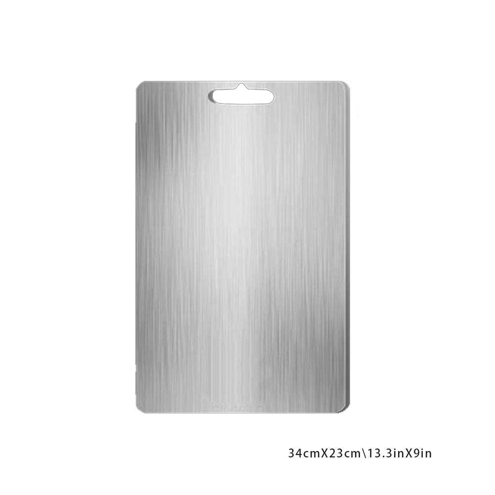 Tocător din Oțel Inoxidabil, Antibacterian, Față-Verso, Rezistent la Mucegai, Pentru Tăiat Fructe, Legume, Uz Casnic, Gros X9T0