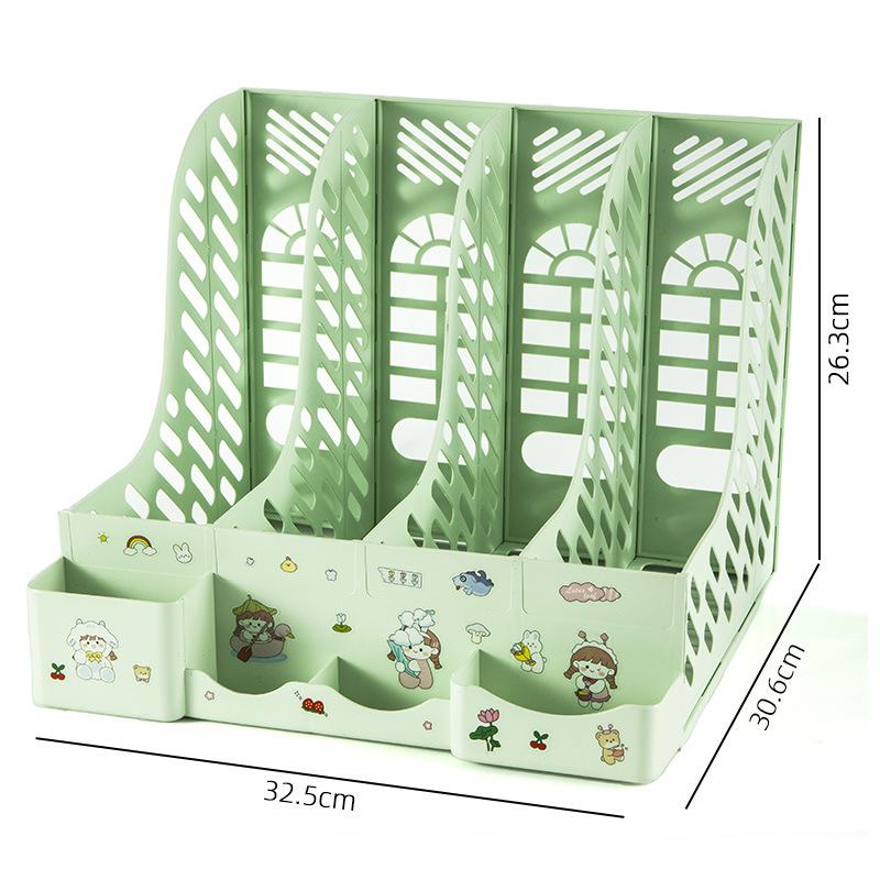 Office Supplies Thickened Four-column Desktop File Shelf Data Frame Bookstand File Frame Stationery Storage Box