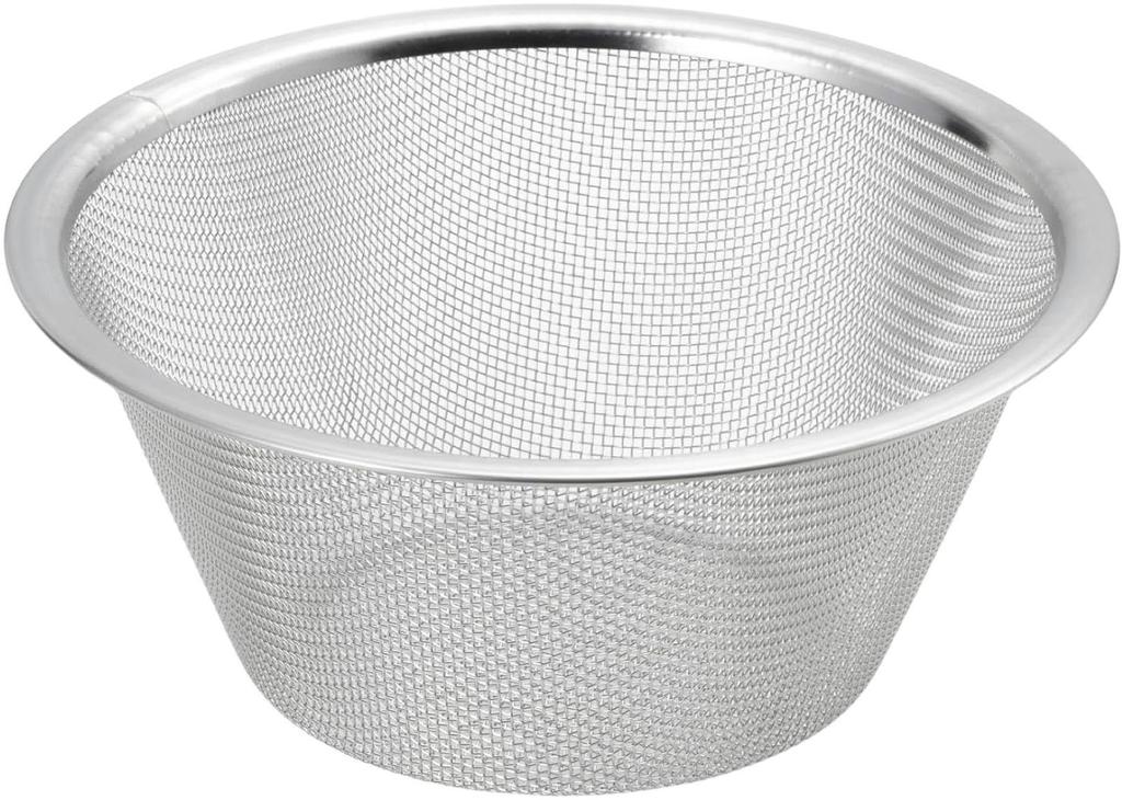 Yoshikawa Stainless Steel Durable Minimal Rim Made in Japan YJ4057 Flat-Rimmed Colander, Large, 21.6cm Diameter, Mesh, Joints, (Tsubame-Sanjo),
