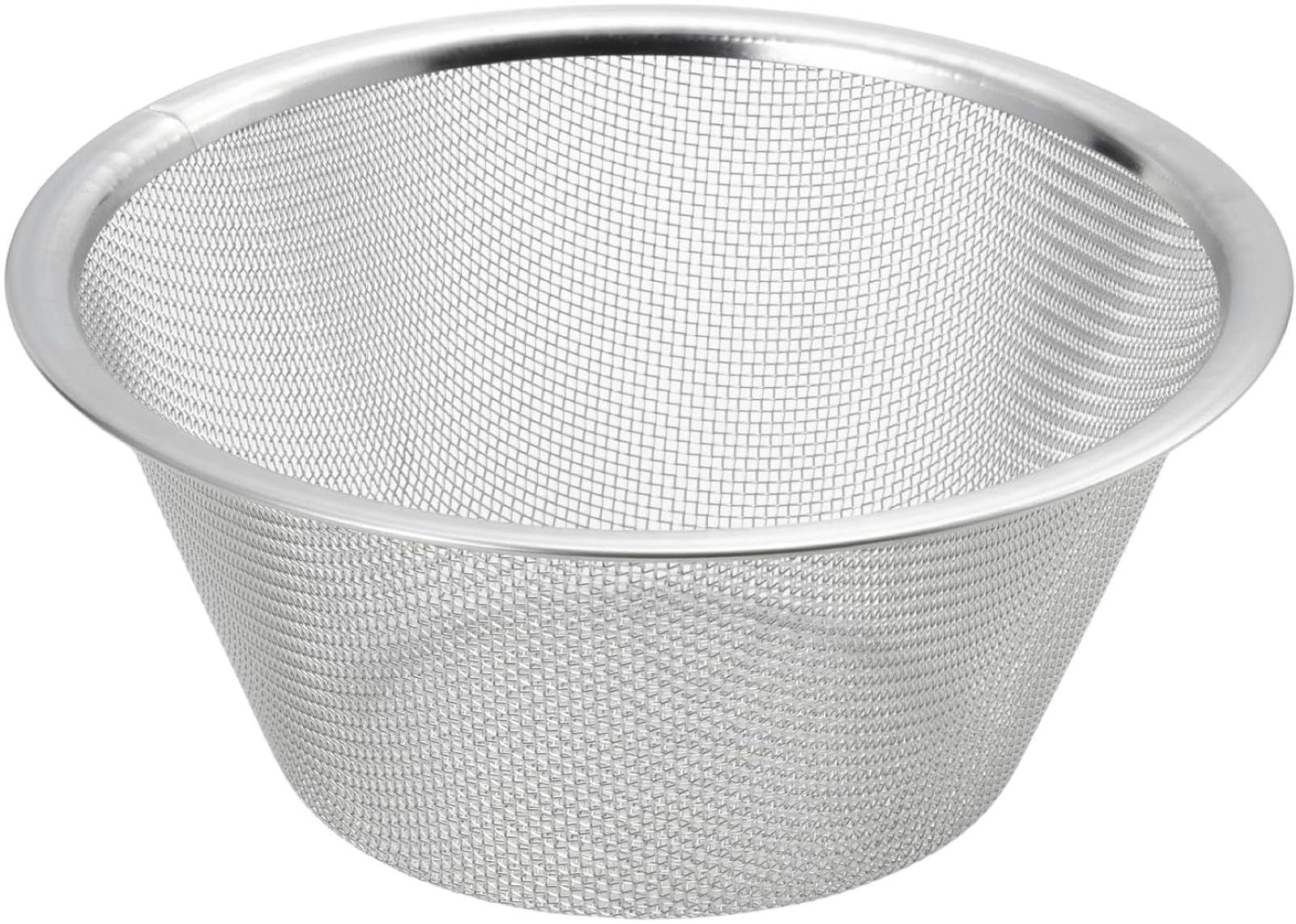Yoshikawa Stainless Steel Durable Minimal Rim Made In Japan Yj4057 Flat-Rimmed Colander, Large, 21.6Cm Diameter, Mesh, Joints, (Tsubame-Sanjo),