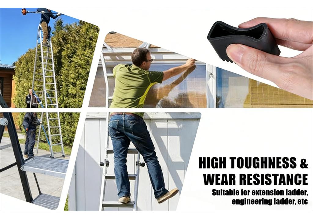 4pcs / 2pcs Heavy-Duty Anti-Slip Ladder Step Feet, Suitable for Telescoping Ladders - Replacement Safety Anti-Slip Caps with Textured Pedal Tips