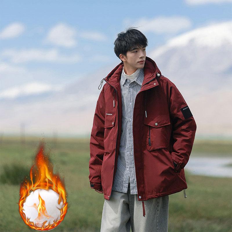 Work Jacket Men's New Spring and Autumn Trendy Handsome Versatile Loose Ins Hong Kong Style Large Size Hooded Jacket