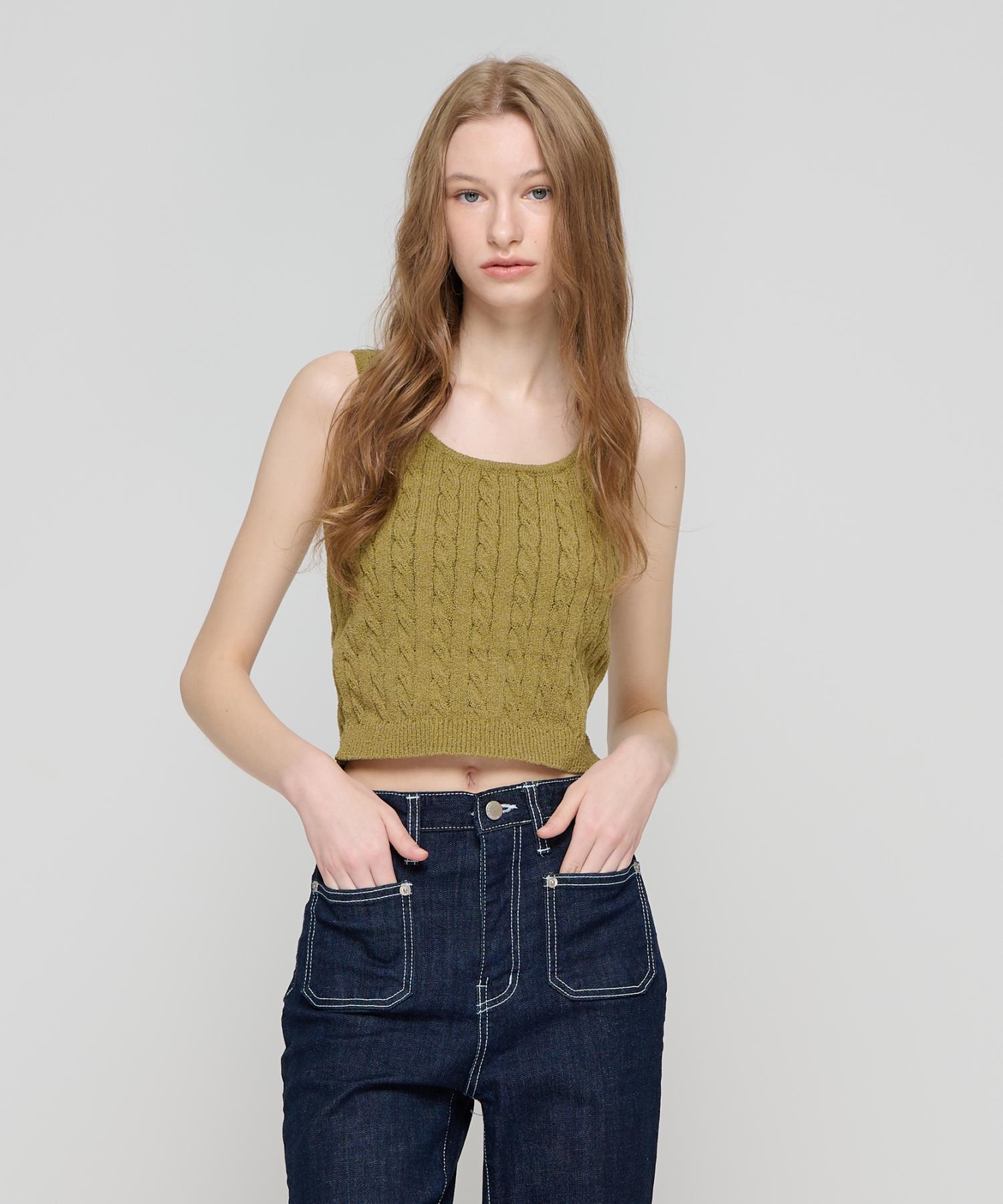 Cargo Bros For Woman Cable Bustier Knit (Khaki) Free