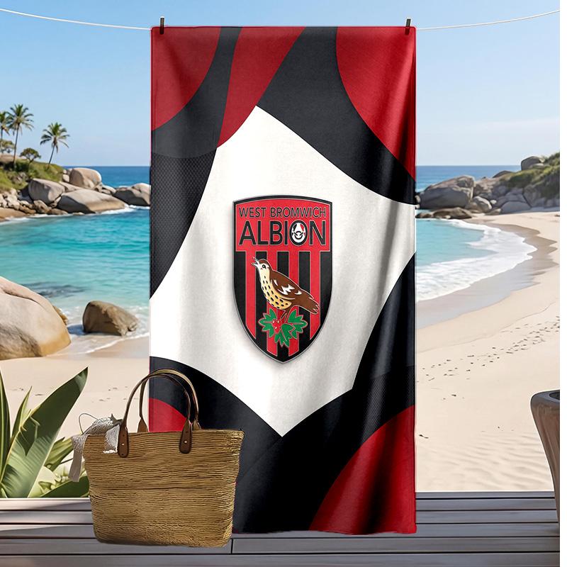 Toalla de Playa con Estampado de Fútbol del West Bromwich Albion, Toalla Grande Suave de Secado Rápido para Playa, Camping, Natación