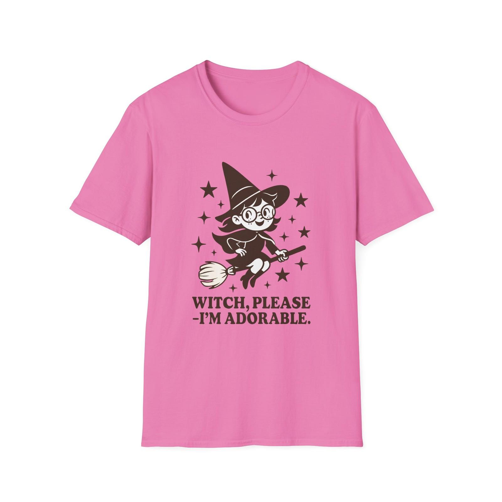 Unisex Softstyle T-Shirt Mens Womens Tees Top | Witch Please I m Adorable | Cute Witch Halloween 3XL