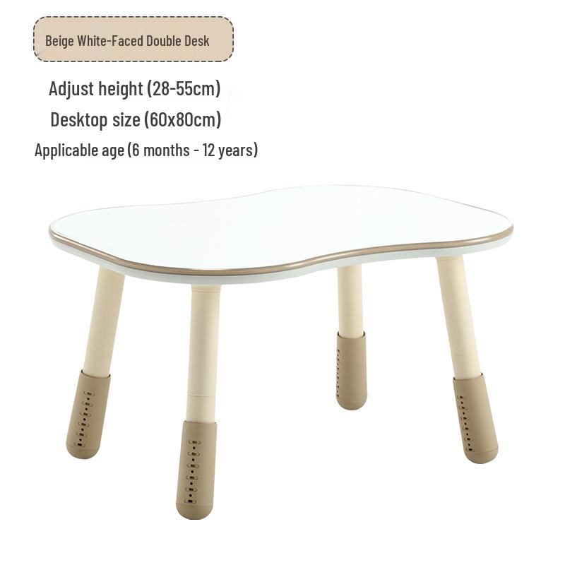 

Nancy Kids Adjustable Clover Table: 6-Height Double Peanut Design for Drawing & Reading