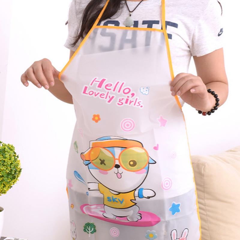 Korean Version of Cute Cartoon Printing Waist Adult Neck Apron Kitchen Oil-proof Cleaning Sleeveless Apron