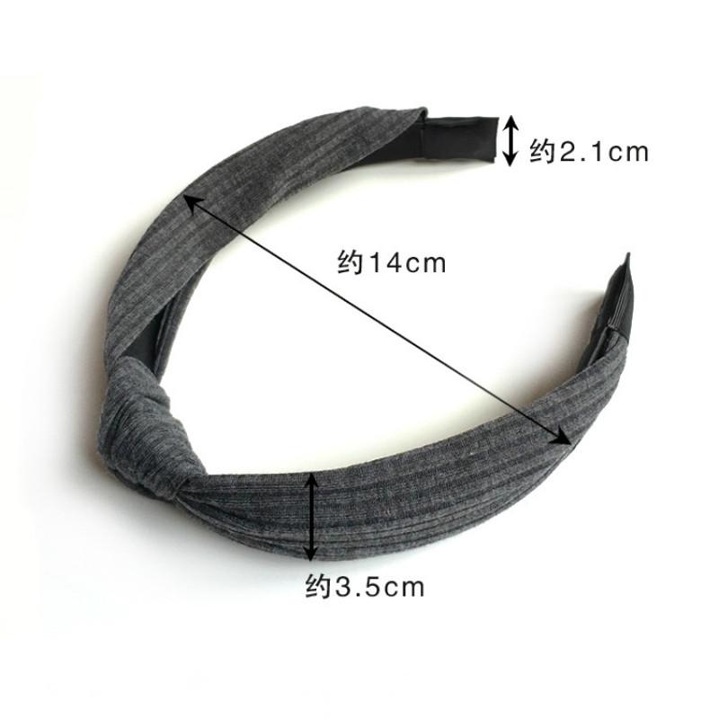 Pure Color Fabric Hair Decoration Ladies Simple Manual Production Knot Wide Edge Hair Hoop Head Hoop