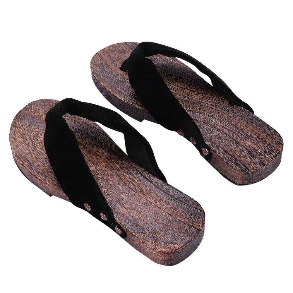 Geta Paulownia Wood Room Simple Perfect for Indoor and Outdoor Hot Fireworks XL Men's Slippers/Sandals, Flip-Flops, Japanese-Style Shoes, Breathable,