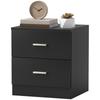 Modern Bedside Table Beside Cabinet With 2 Drawers For Bedroom Living Room Black