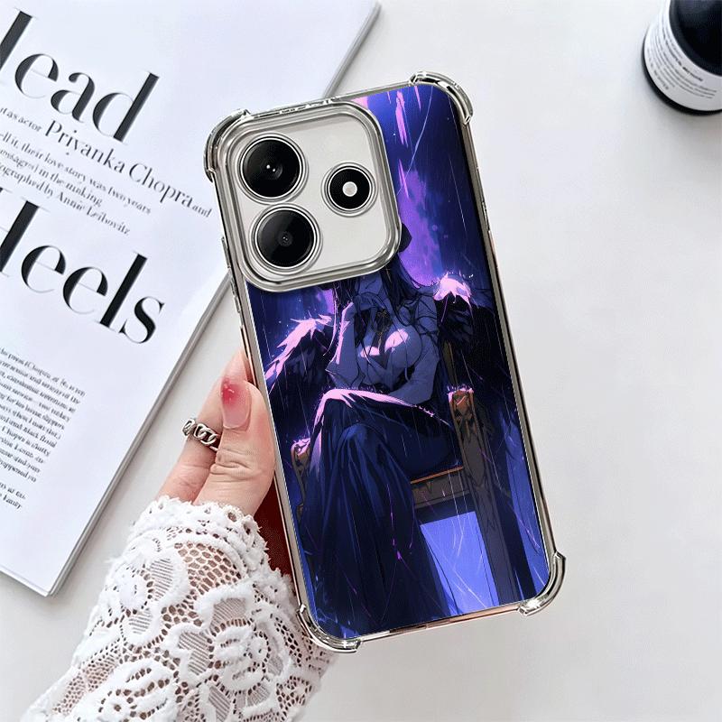 Albedo O-Overlords Anime Plating Phone Case For Xiaomi Redmi Note 14 15 Pro Plus 13 12 11 11S 11T 10 9S 9 5G Anti-Fall Airabag C