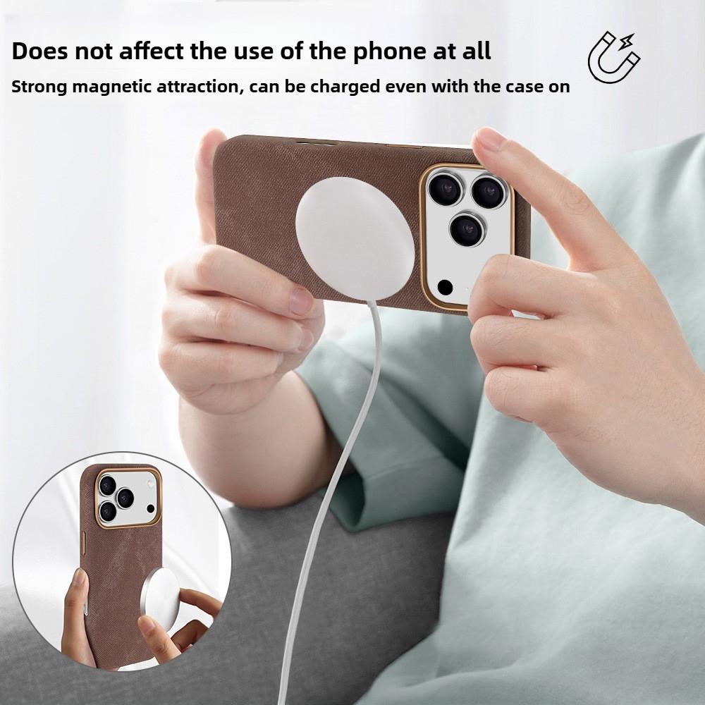 Fleece Strong Magnetic Charging Phone Case for iPhone 17 Pro Max 16 Plus Air 15 14 13 12 Pro Metal Lens Frame Protective Cover