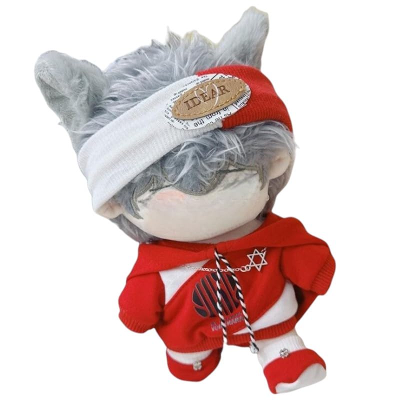 AXLUCE Plush Clothes - Hoodie - Plush Toy - Clothes - 20cm Doll (Red, 20cm)