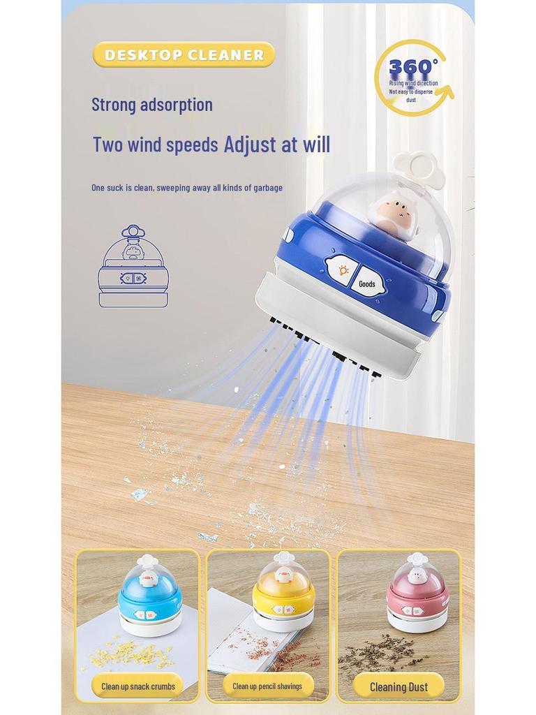 Wireless Desktop Vacuum Cleaner & Night Light for Crumbs - Ideal for Children and Students
