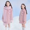 Palton Lână Roz pentru Fete, Dulce Palton Lână Căptușit cu Bumbac pentru Copii Toamnă și Iarnă