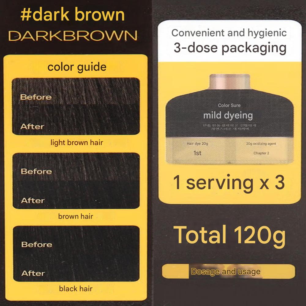 ColorSure Pouch Hair Dye Dark Brown 3-pack