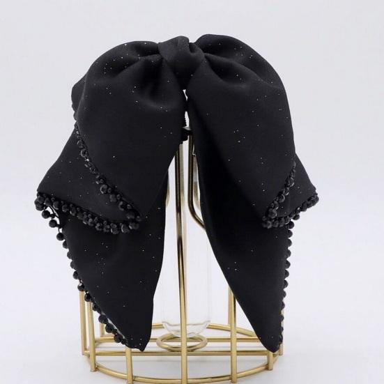 Large Bowknot Hair Claw Clip Non Slip Strong Hold Women Long Thick Thin Hair Shimmery Black Ribbon Bow Clamp Hair Accessories