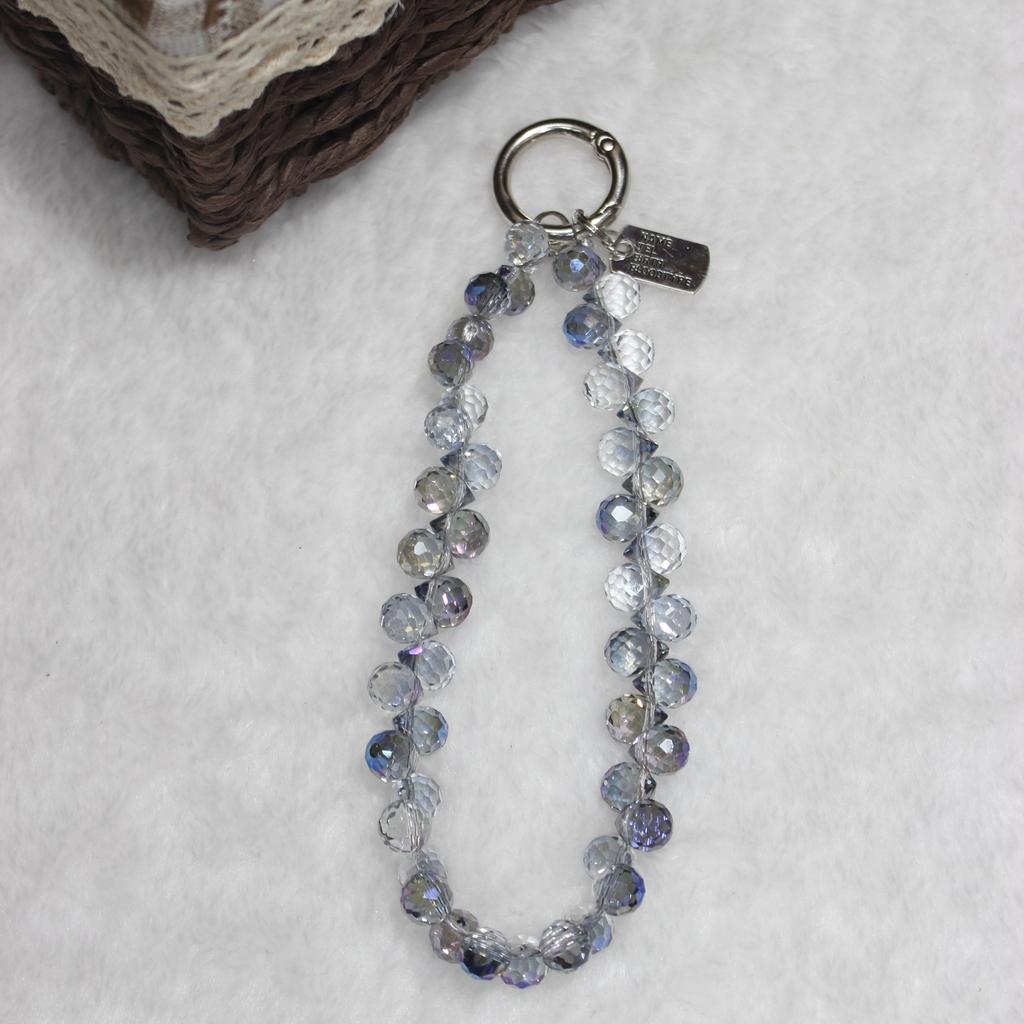Cell Phone Lanyard 26cm Colorful Crystal Charm Phone Chain Wrist Strap
