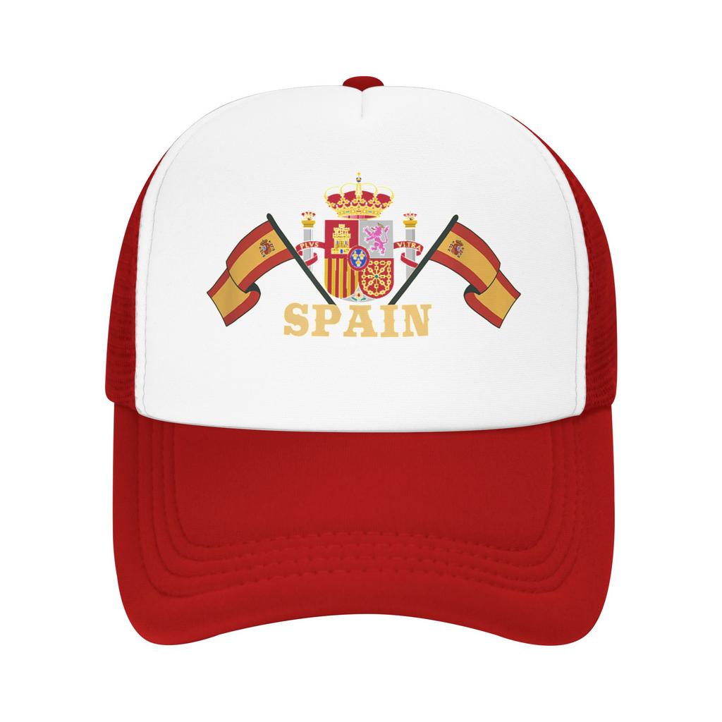Het wapenschild van Spanje Zonnehoeden Spaanse Vlag Vintage Unisex Unisex Mesh Hip Hop Hoeden Vizier Print Wandelen Vissen Pet