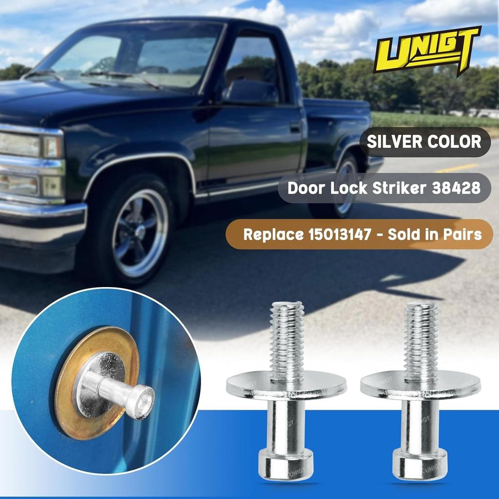 Door Lock Striker Compatible with 1985-2002 Truck Door Latch Bolt Pin Replace -