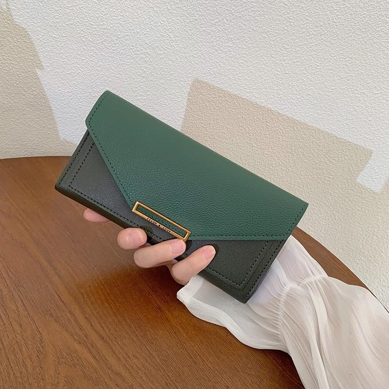 Wallet Female Long Model New Korean Version Simple Thin Large Capacity Multi-card Position Folding Card Bag Wallet Clutch Bag