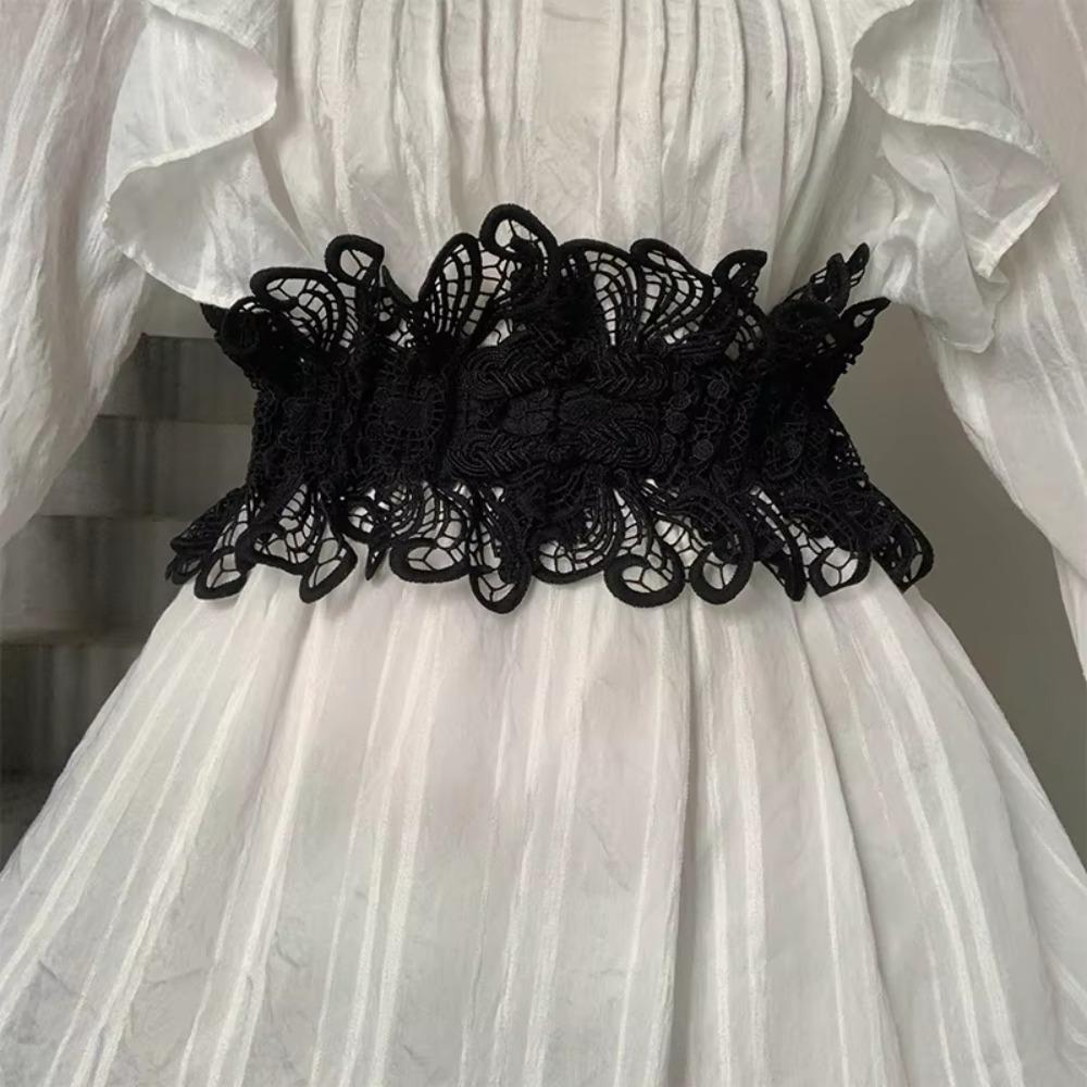 Enfärgad Klänning Midjeband Tyg Dekorativ Klänning Midjebälte Mode Brett Midjebälte