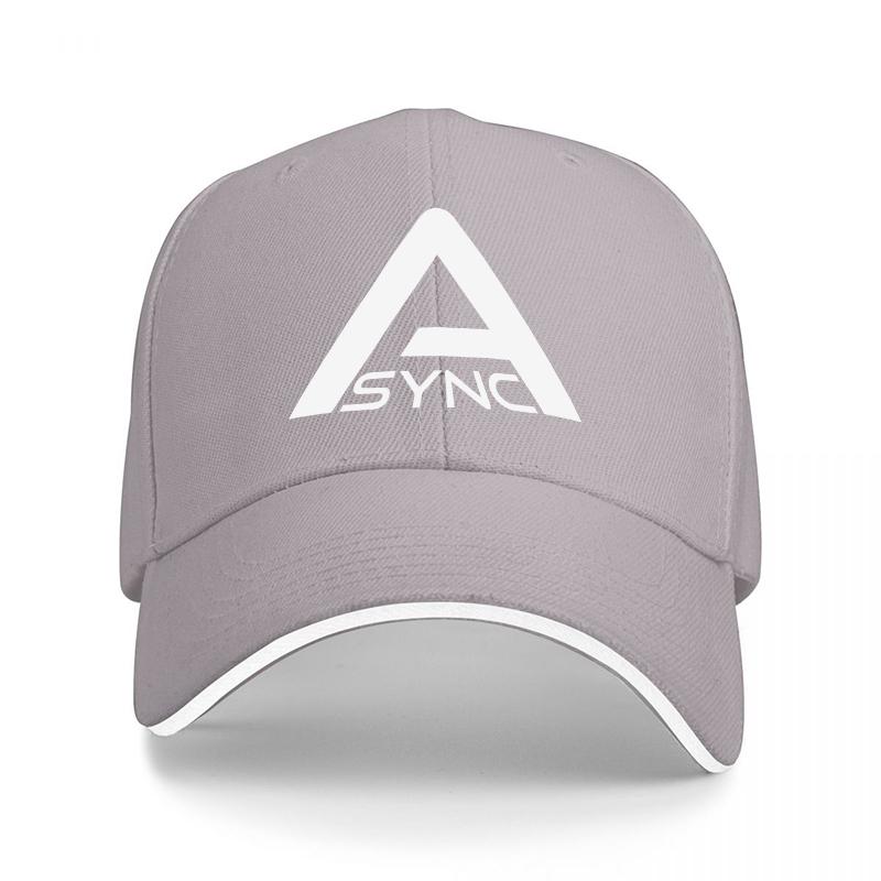 ASYNC LOGO BLACK BASEBALL CAP WITH WHITE TRIM AND TRIANGLE DESIGN FOR Unisex AND Women FASHIONABLE STREETWEAR ACCESSORY