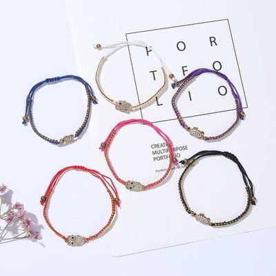 Cute Hand Woven Crystal Elephant Bracelets String Rope Animals Bracelets Gift For Friends Zircon Women Summer Holiday Jewelry