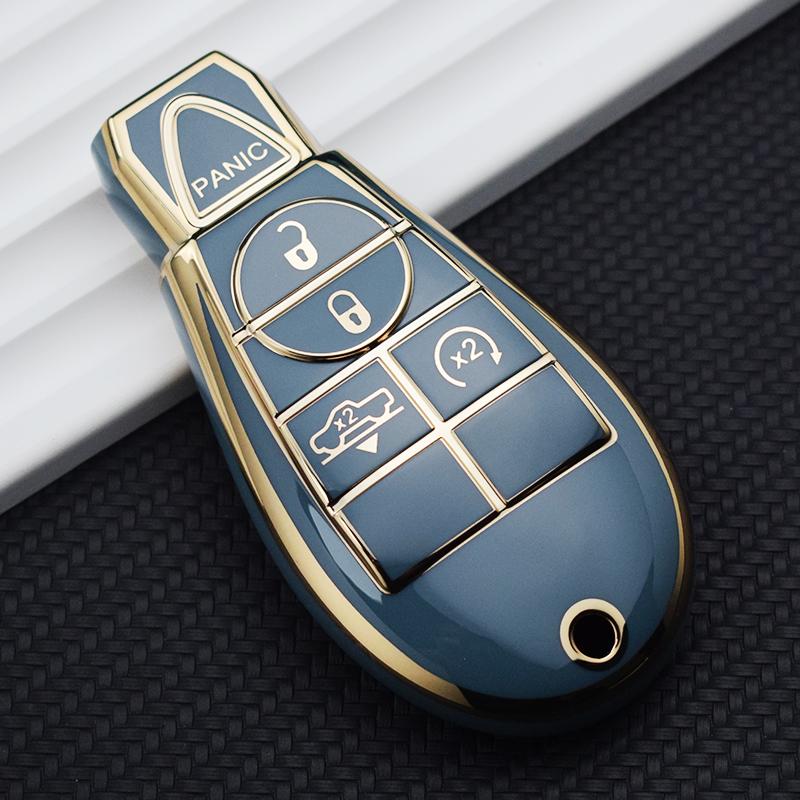 

Новый чехол для ключей от автомобиля из ТПУ, чехол для Jeep Commander Grand, для Chrysler Fobik, для Dodge Ram, набор защитных держателей без ключа Key Case серый