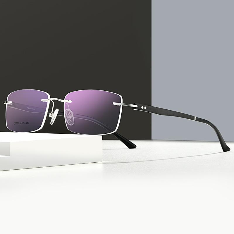 Ultralight Titanium Alloy Screwless Rimless Men Glasses Frame Eyewear Square Eyeglasses Myopia Prescription Spectacles Frameless