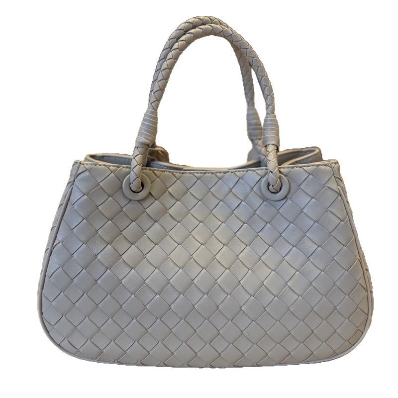 Genuine Lamb Leather Woven Tote Bag Women Small Crossbody Handbag Daily Use Office Commute Fashion Accessory