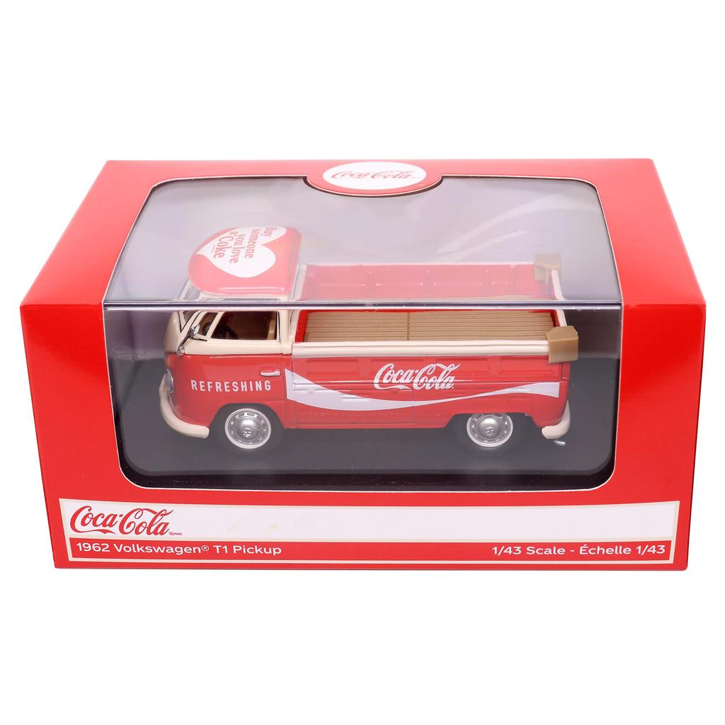 Motor City Classics Diecast Collection 1962 Volkswagen Cargo Van Red White Diecast Scale Model 432201 Officially Licensed Coca-Cola 143