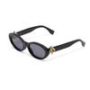 Hollow Design Oval Sunglasses Women Sunglasses Black FE40140U-01A